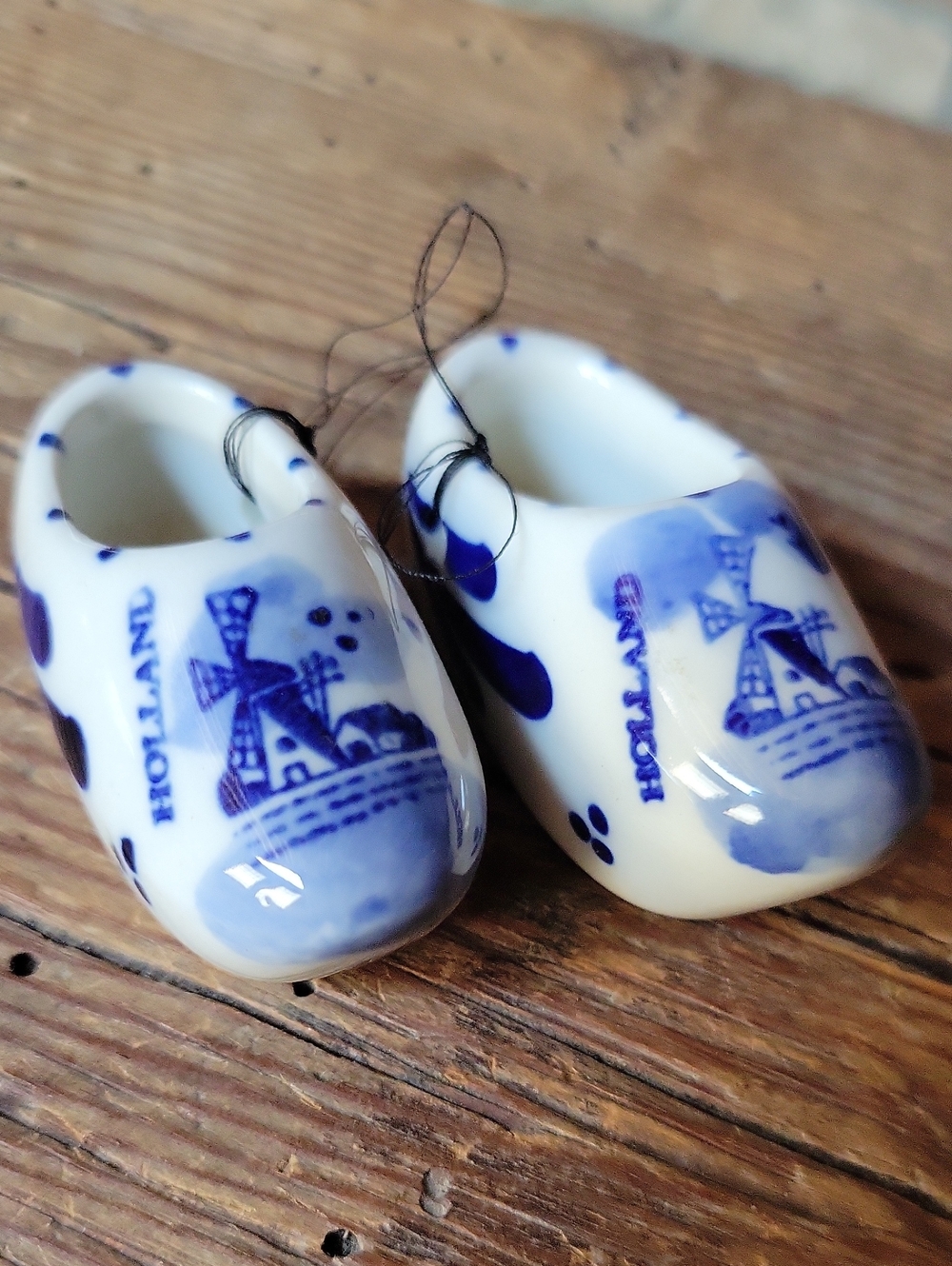 Vintage Delft Blue and White Classic Ceramic Clogs